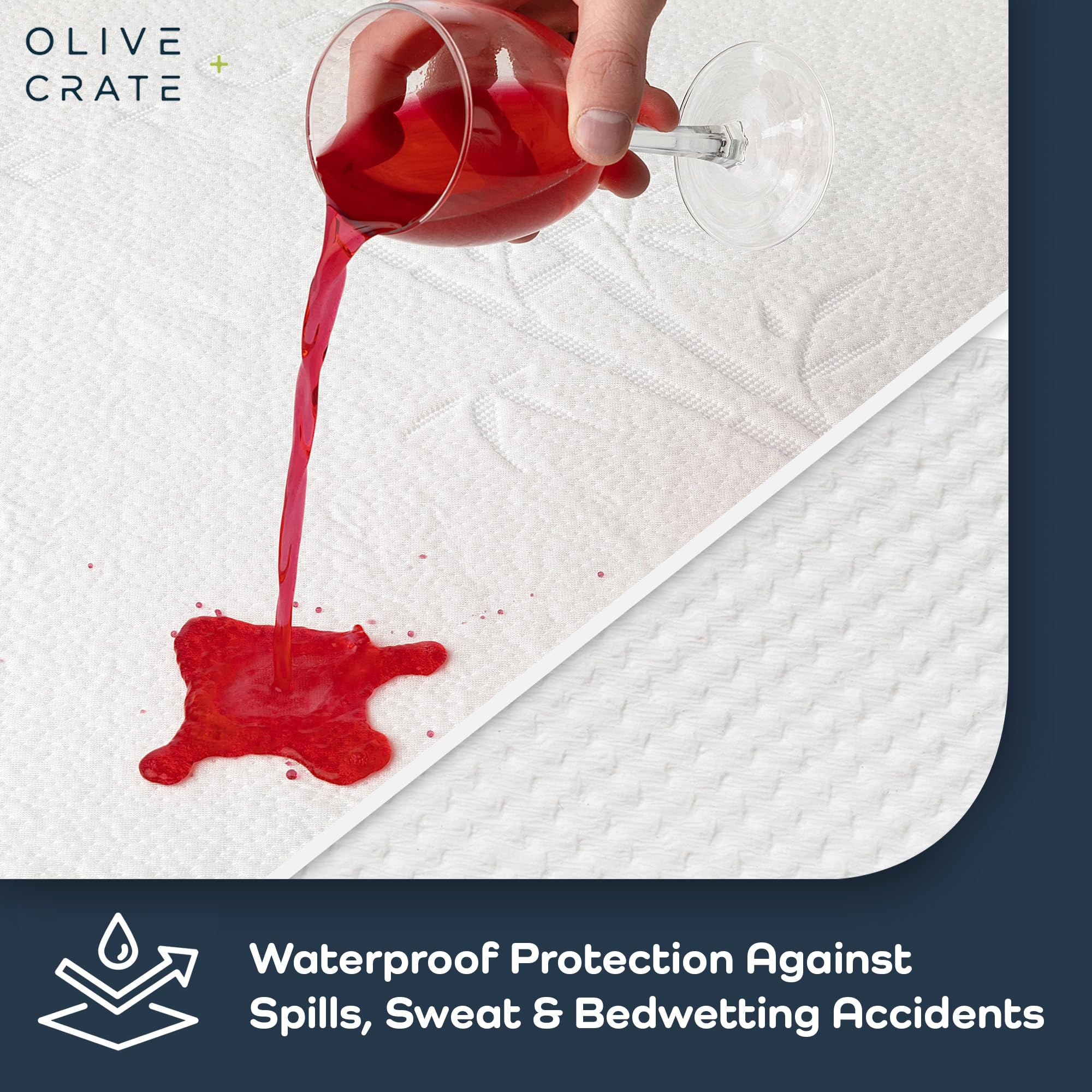 Olive + Crate cooling fibers promote airflow for cooler, drier sleep.