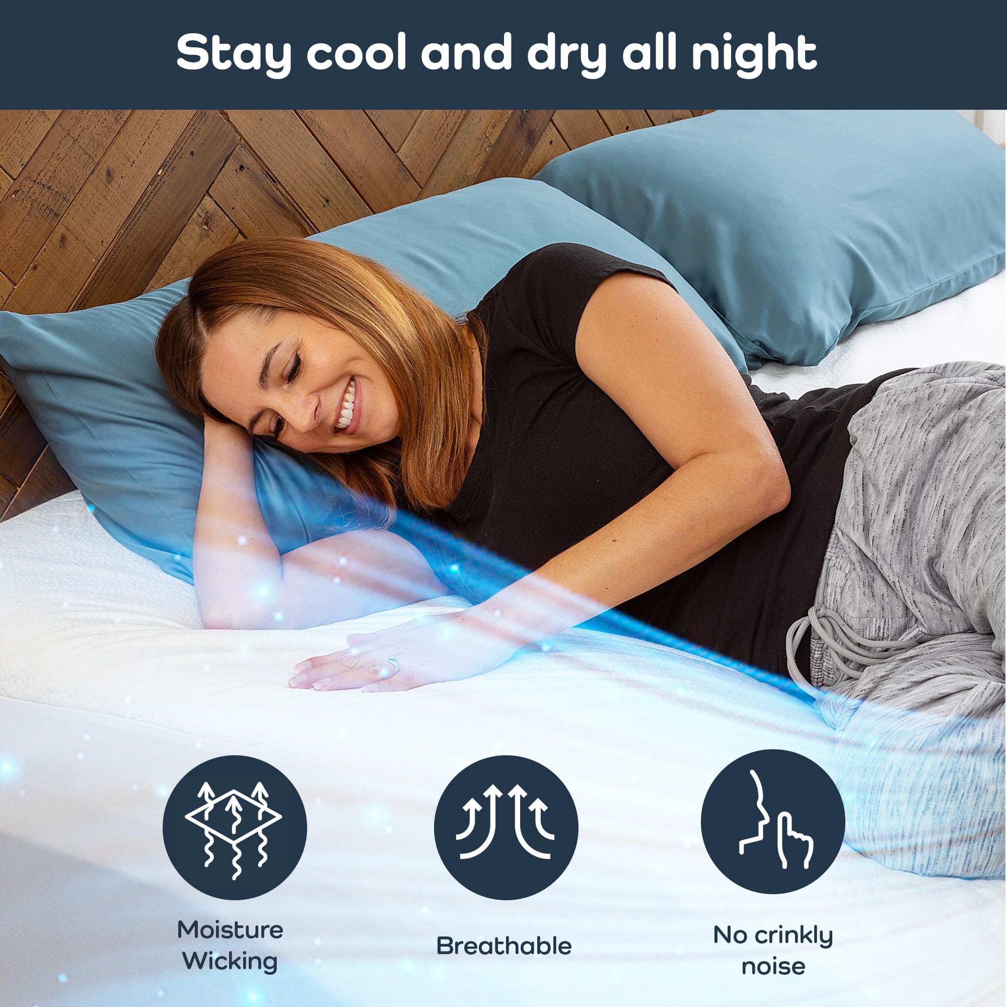 Olive + Crate king-size fit protects thick mattresses without shifting.