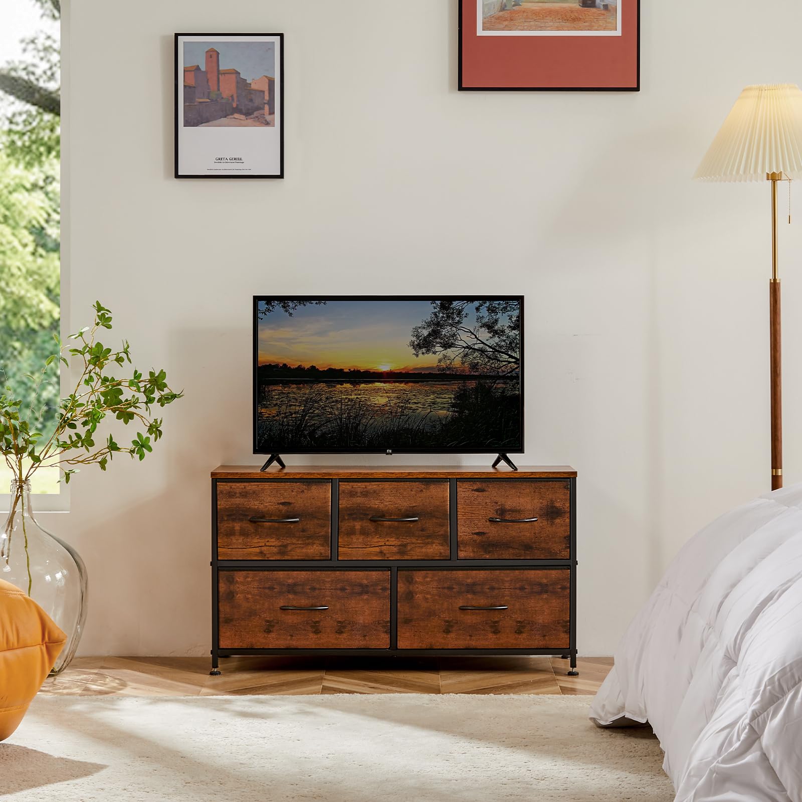 OLIXIS 5-Drawer Dresser with anti-tip design for added stability.