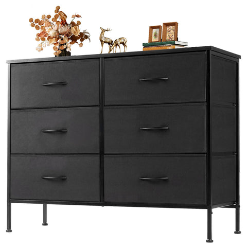 OLIXIS 6-drawer dresser front view with smooth rails and ample storage.