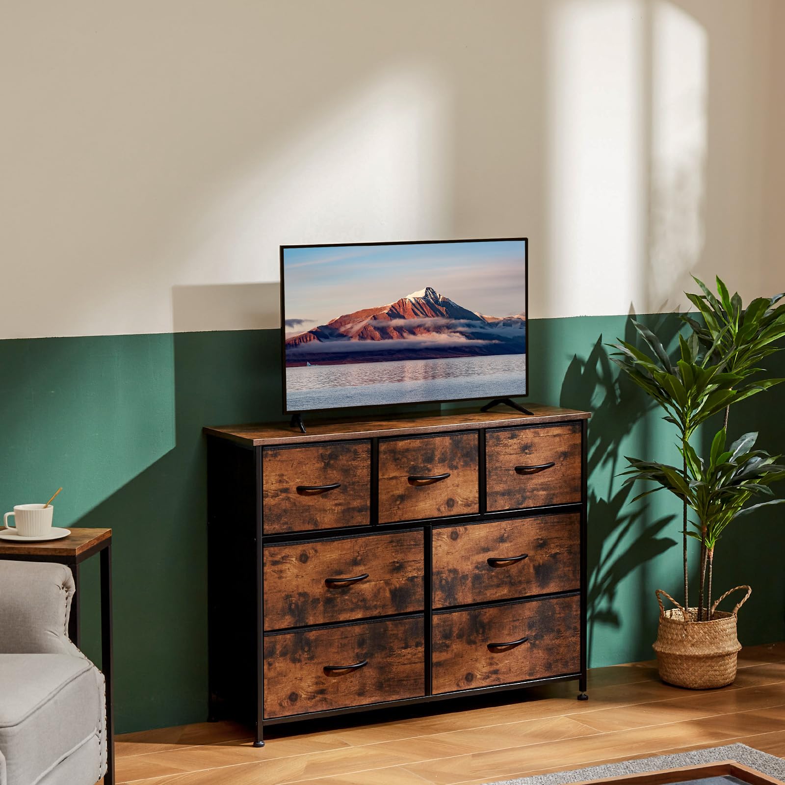 OLIXIS 7-Drawer Dresser assembly with included tools for quick setup