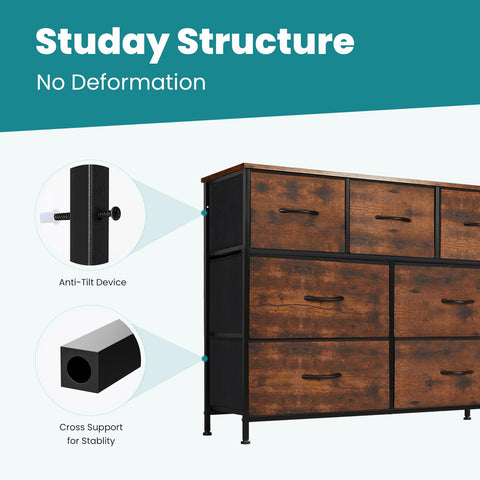 OLIXIS dresser as entertainment center supporting a up to 45-inch TV with extra storage