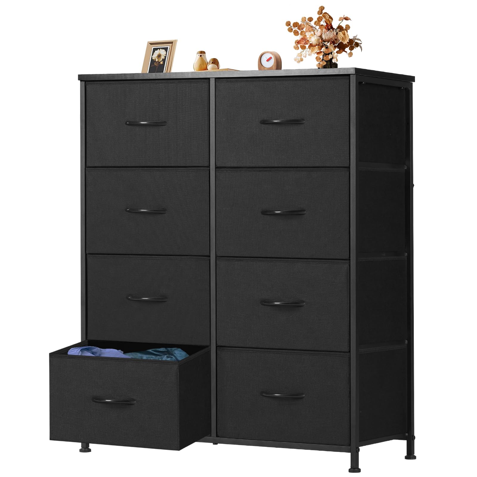 OLIXIS 8-drawer dresser with wooden top for stylish bedroom organization