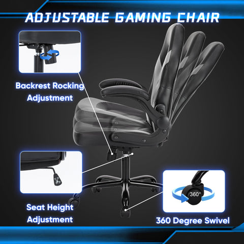 OLIXIS Big and Tall chair adjustable height adapts from 18.9" to 22.9" inches.