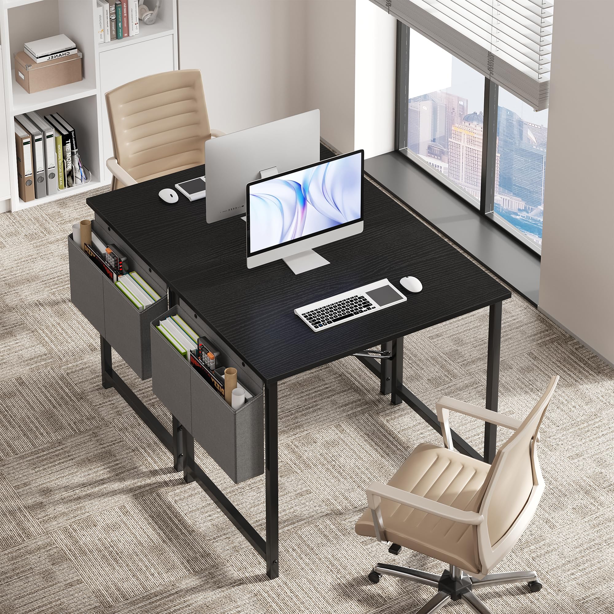 OLIXIS computer desk easy assembly with clear instructions and included tools