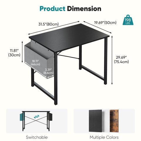 OLIXIS Computer Desk 31inch versatile setup for study, gaming, or writing tasks