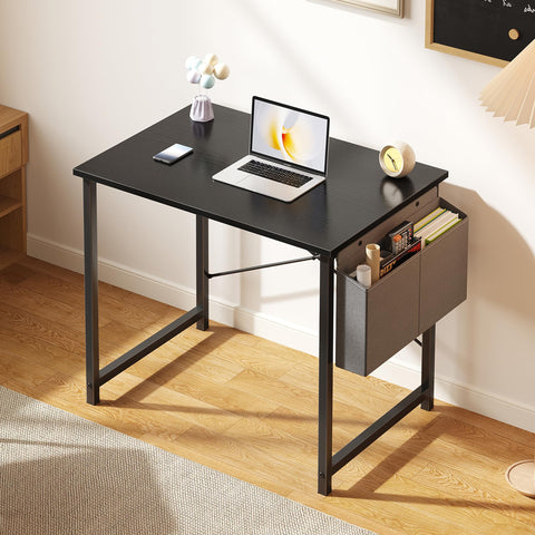 OLIXIS desk features a reversible side storage bag for quick organization