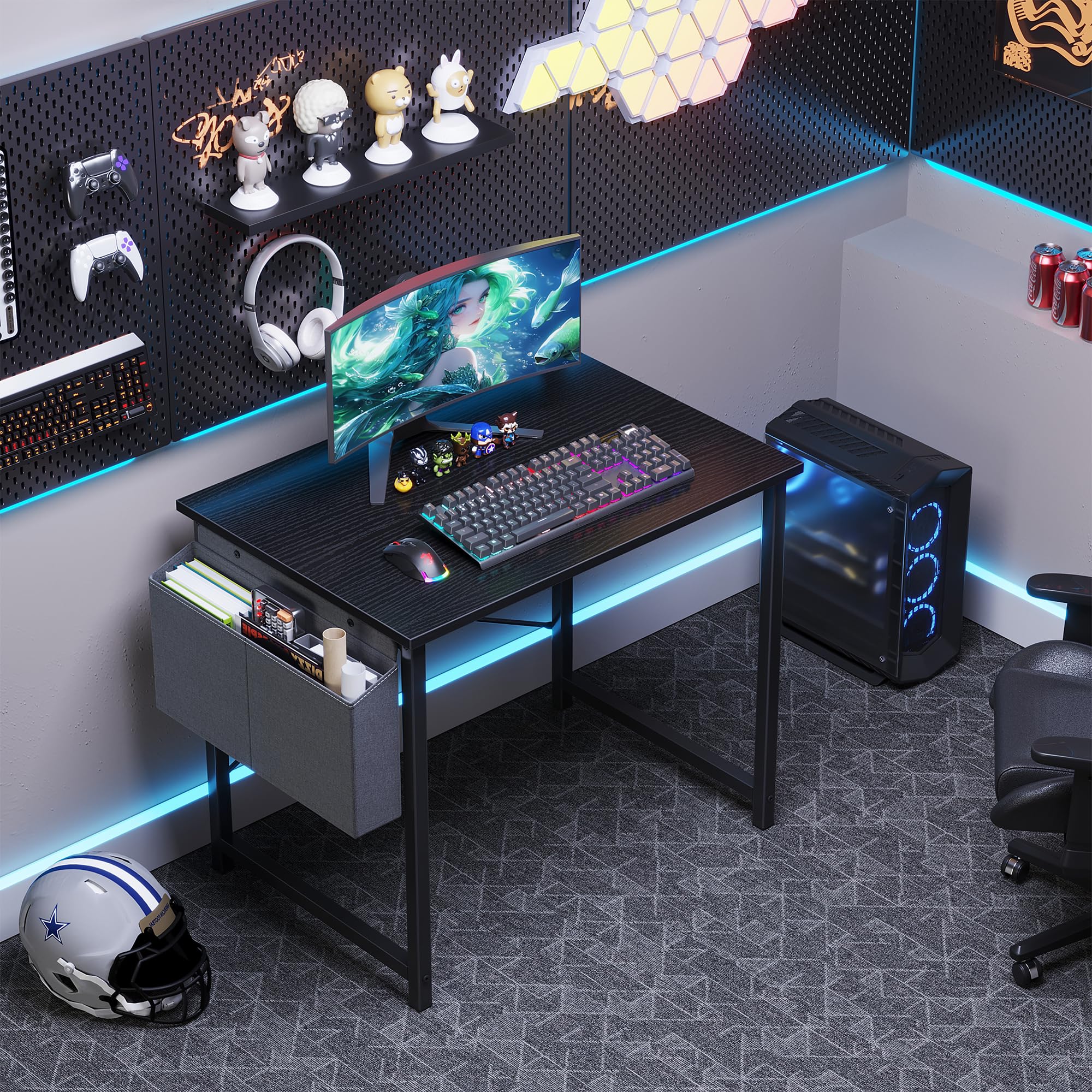 OLIXIS 31inch desk sturdy steel frame provides stable support during long work sessions