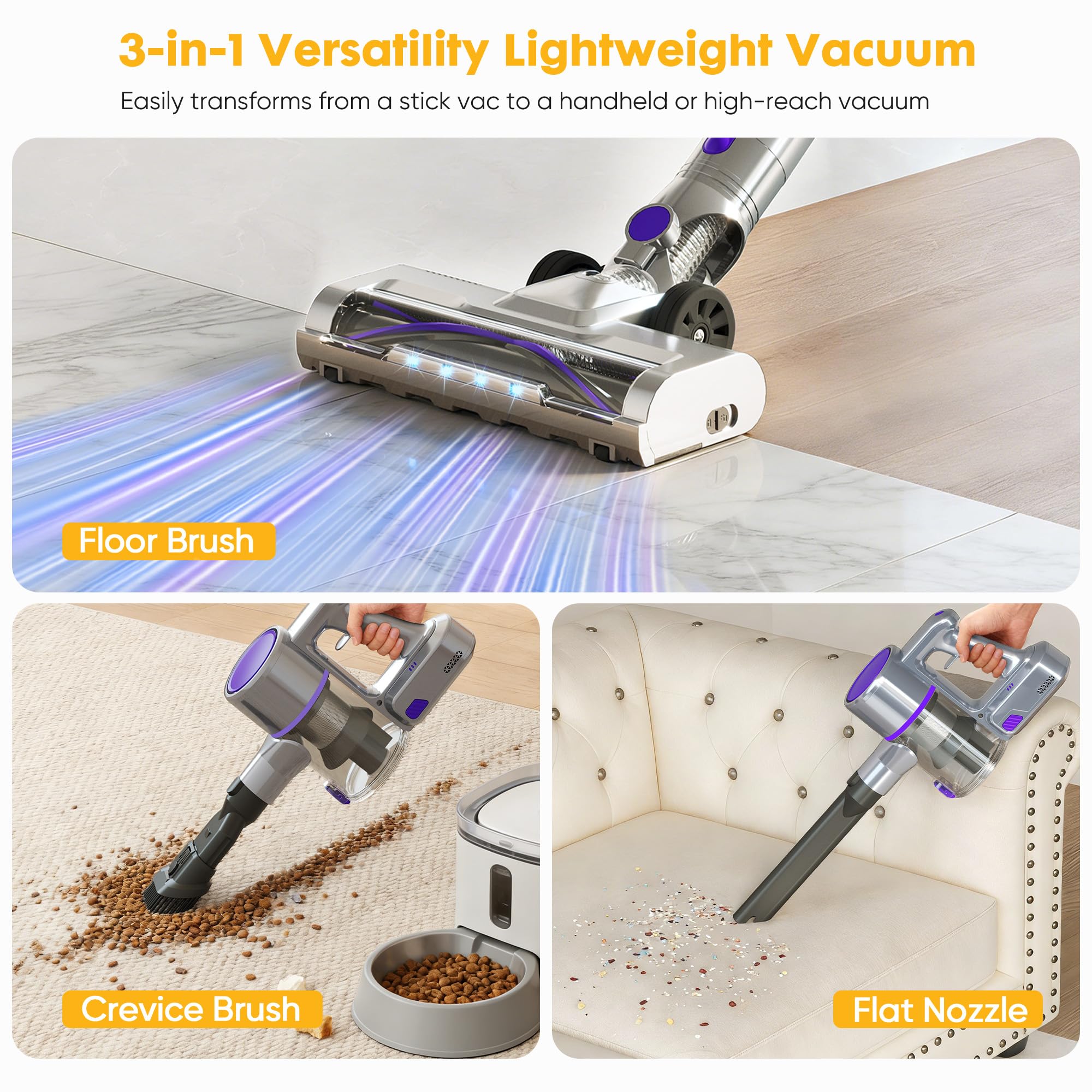OLIXIS 22-2V motor power boosts carpet dust pickup and performance