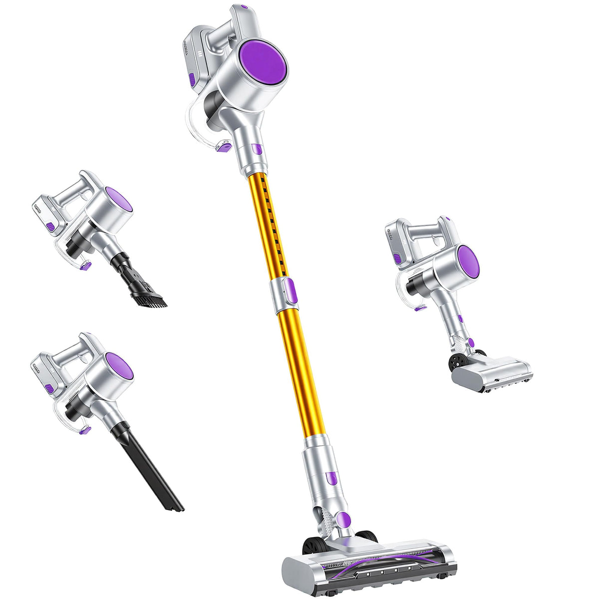 OLIXIS cordless vacuum with LED floor head swivels for easy hardwood cleaning