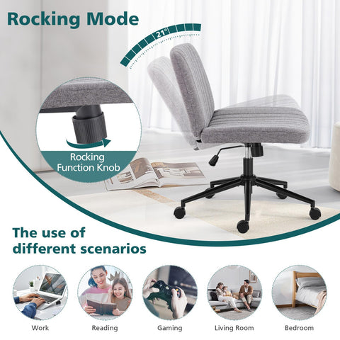 OLIXIS Criss Cross Chair armless design saves space at small desks.