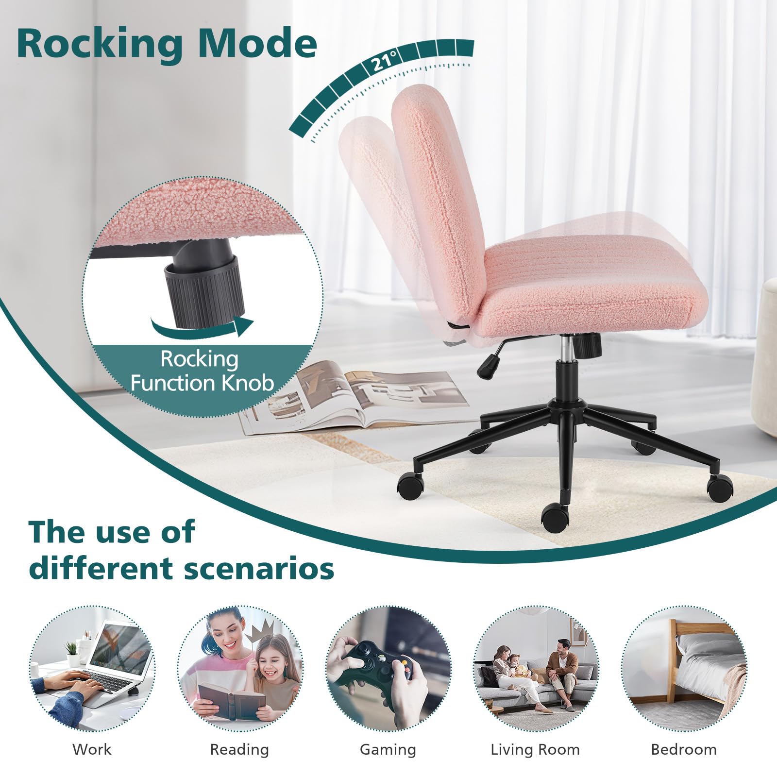 OLIXIS Criss Cross Chair armless design frees space at desks