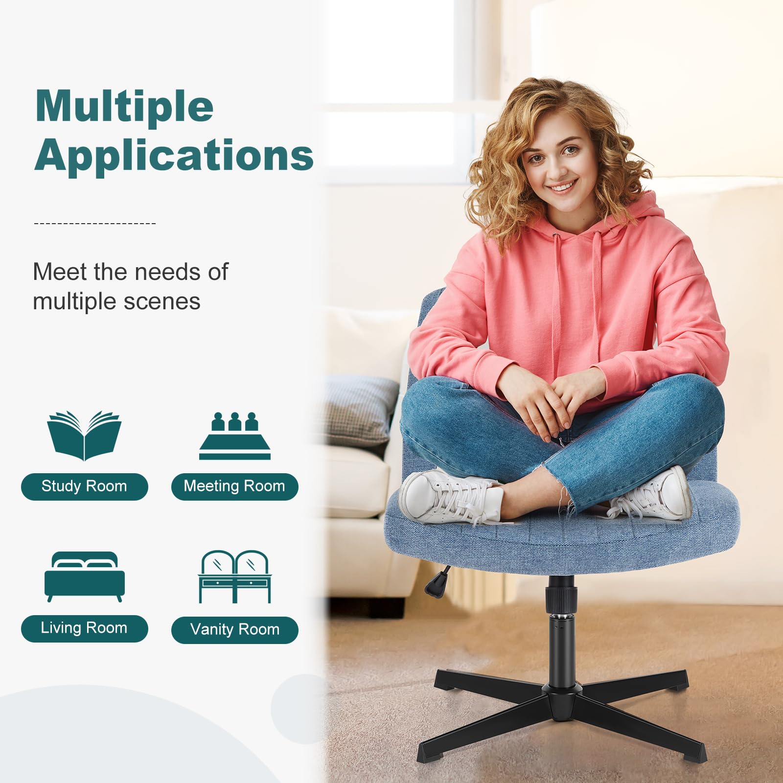 OLIXIS Criss Cross Chair height-adjustable to fit various desks