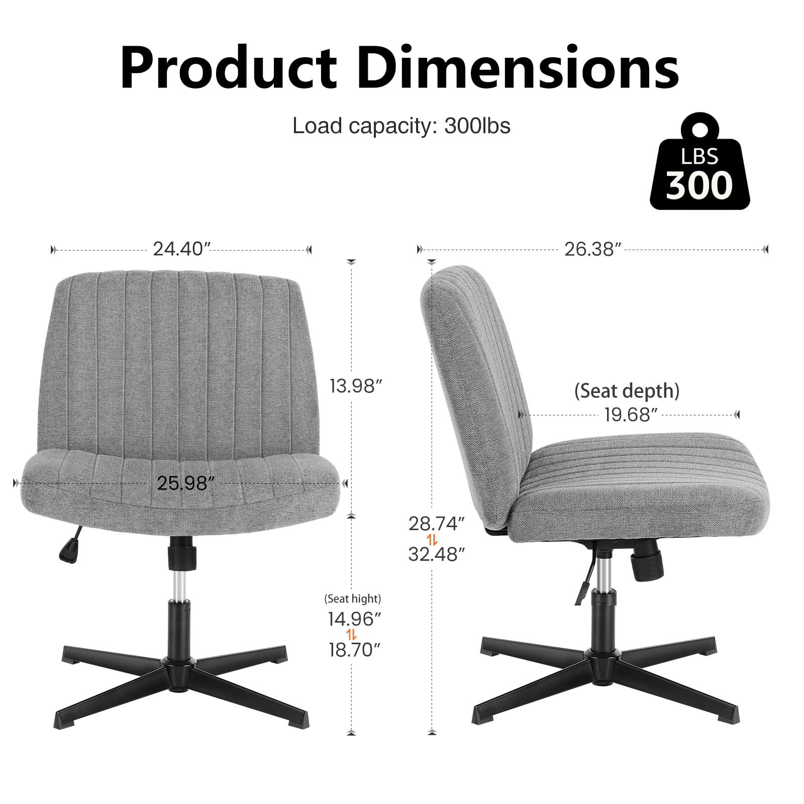 OLIXIS Criss Cross Chair height adjustable lets you dial in desk height.