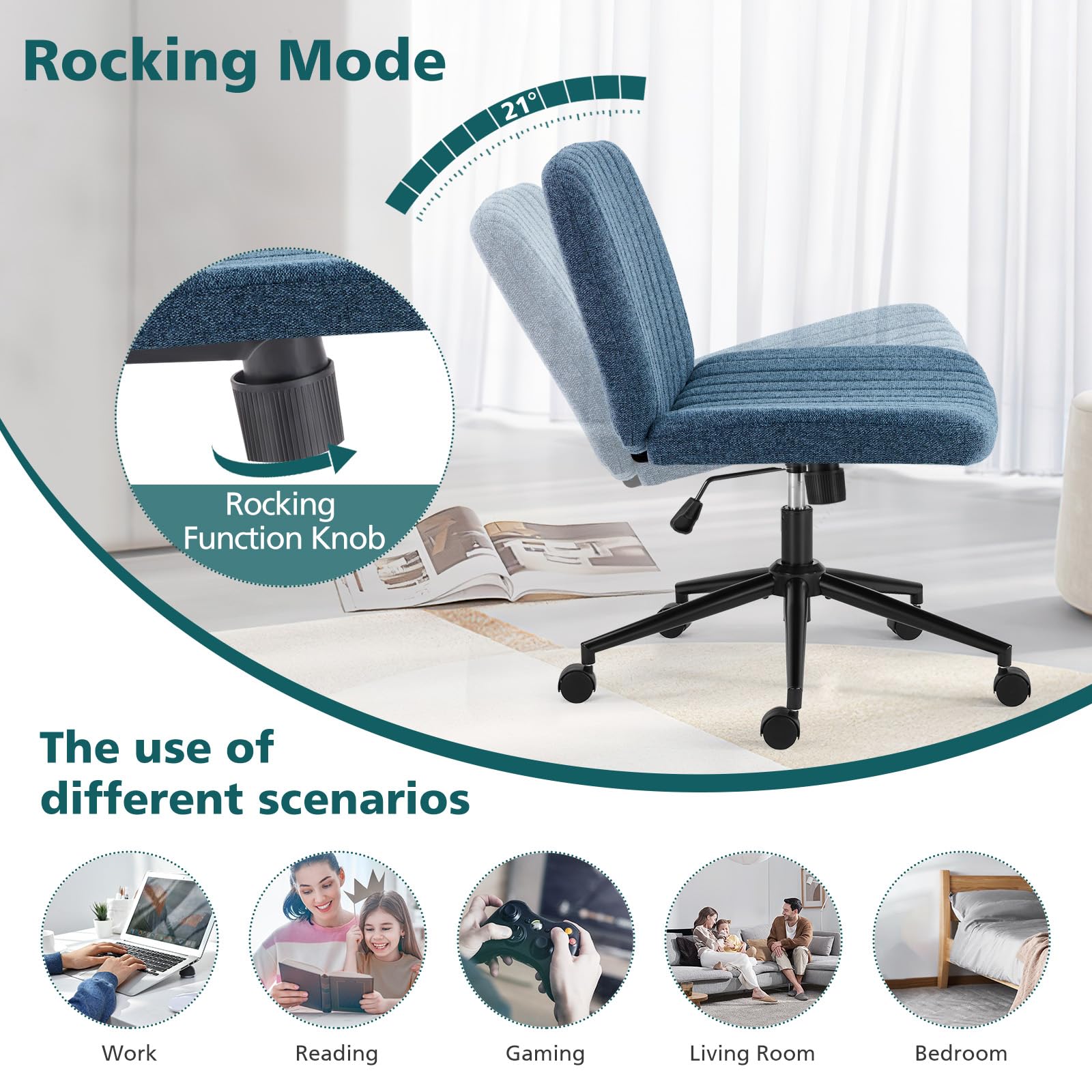 OLIXIS Criss Cross Chair height-adjustable for perfect desk alignment