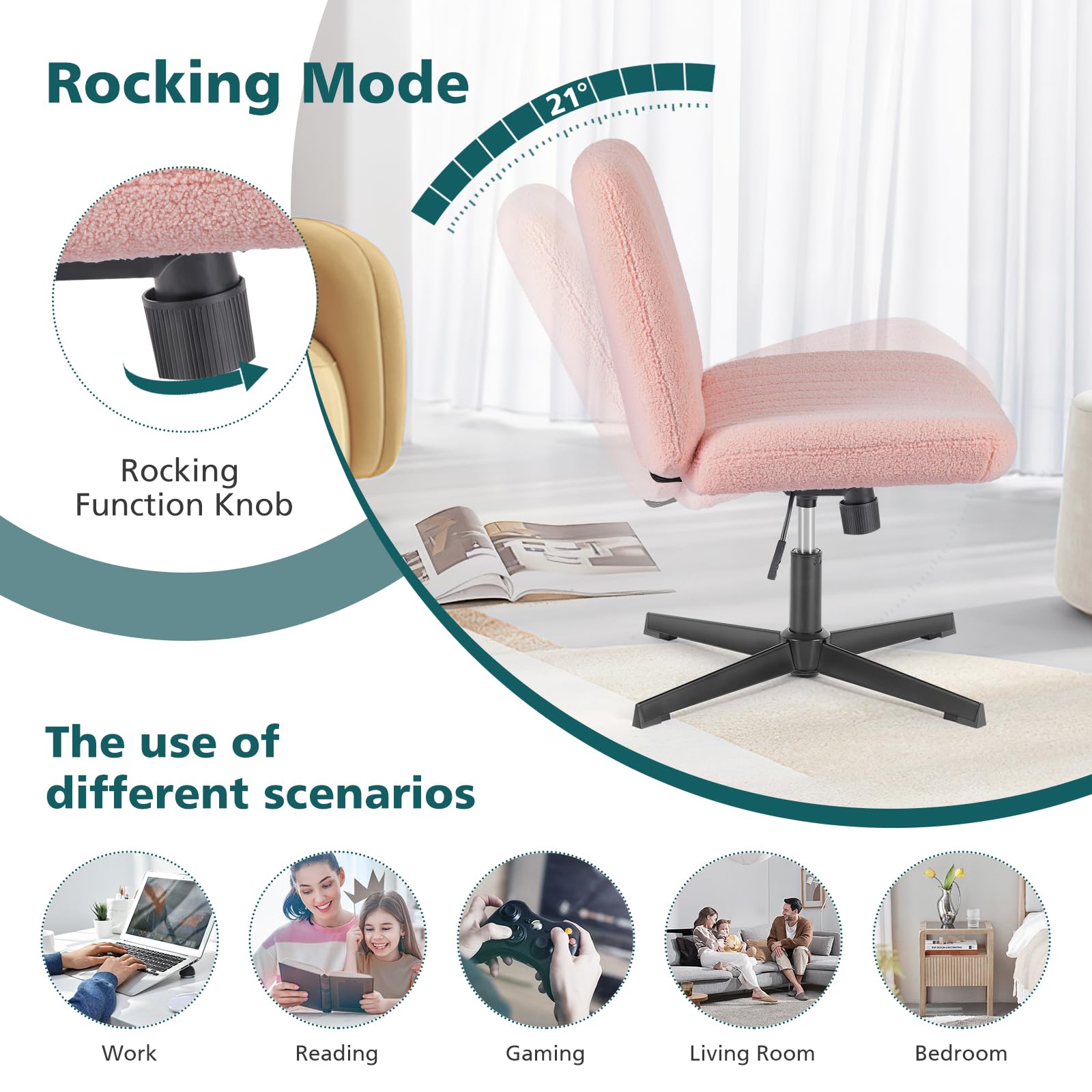 OLIXIS Criss Cross Chair height-adjustable design for ergonomic desk setup.