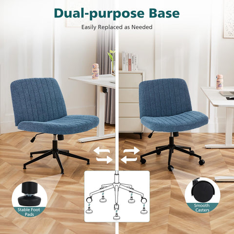 OLIXIS Criss Cross Chair wheels glide smoothly for easy movement