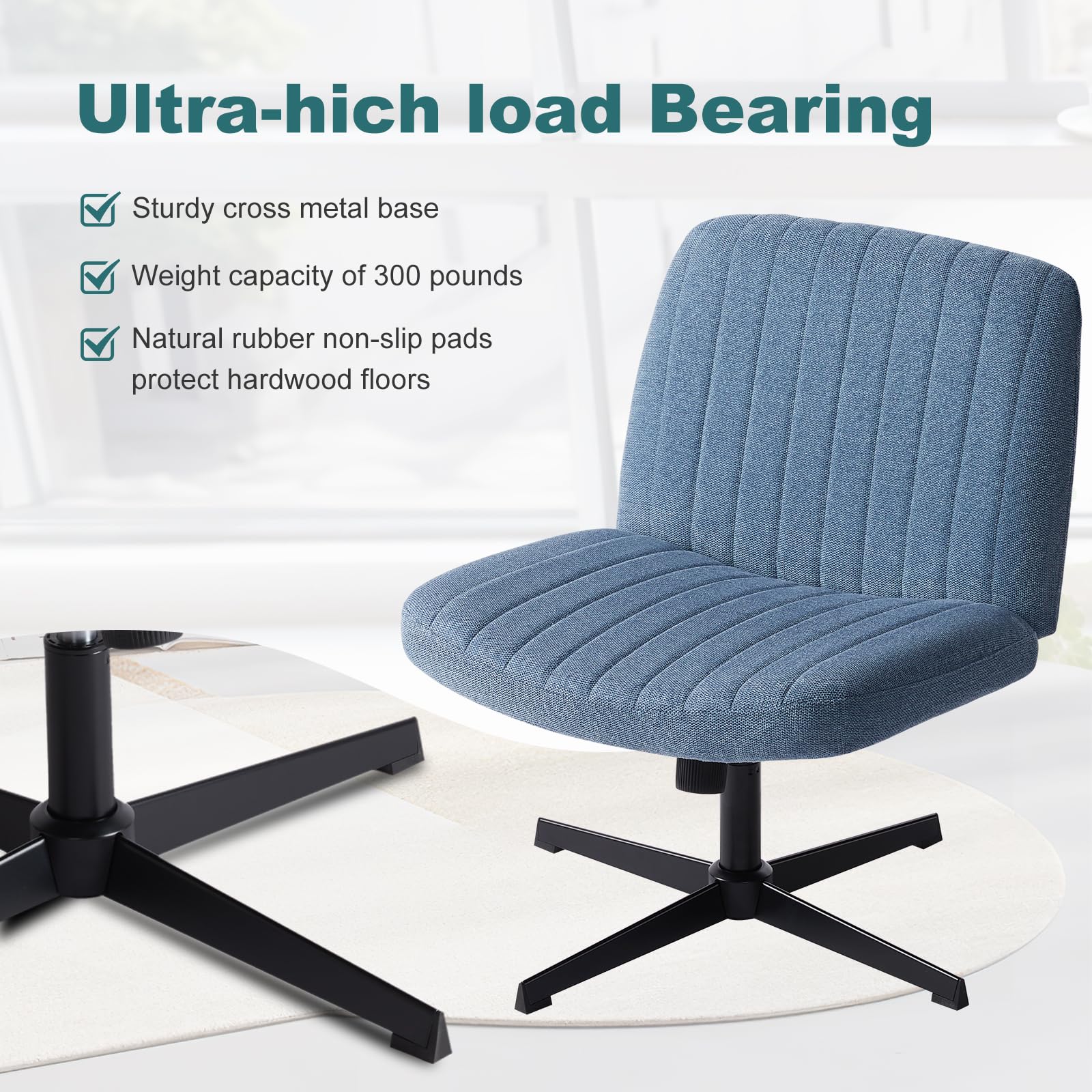 OLIXIS Criss Cross Chair no wheels design for quiet spaces
