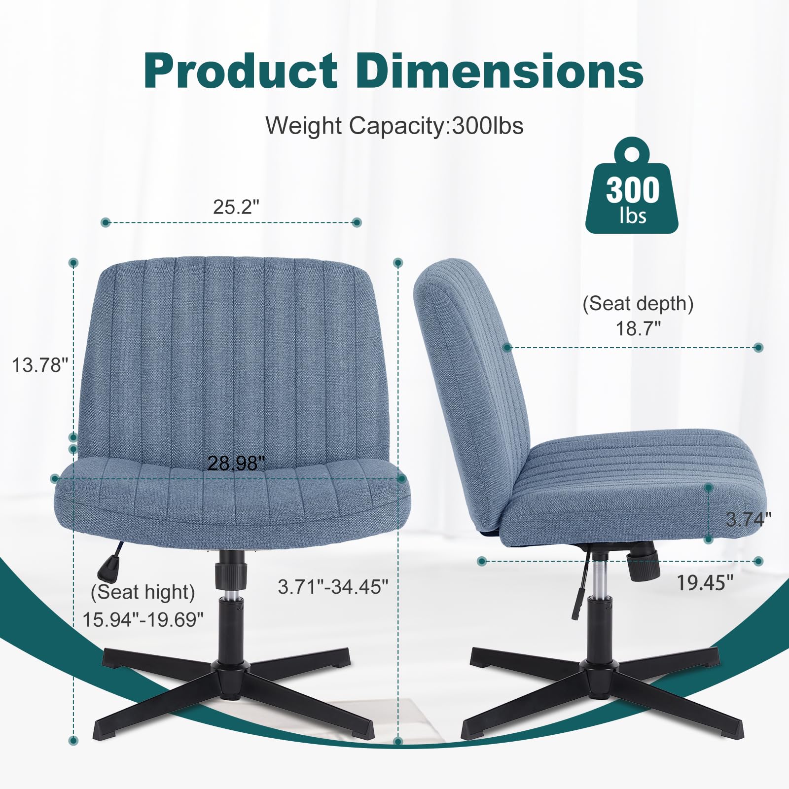 OLIXIS Criss Cross Chair padded fabric seat for daily comfort
