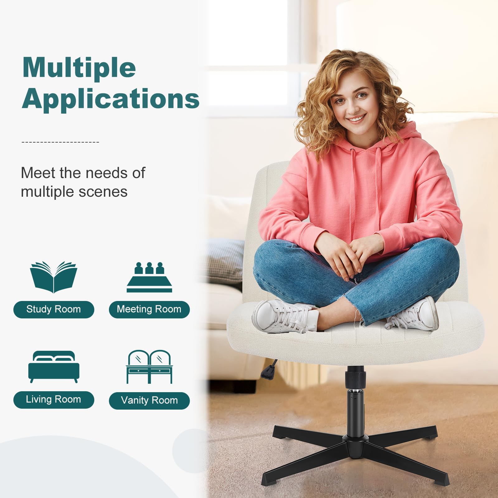 OLIXIS Criss Cross chair seat padded close-up, plush support for hours of study