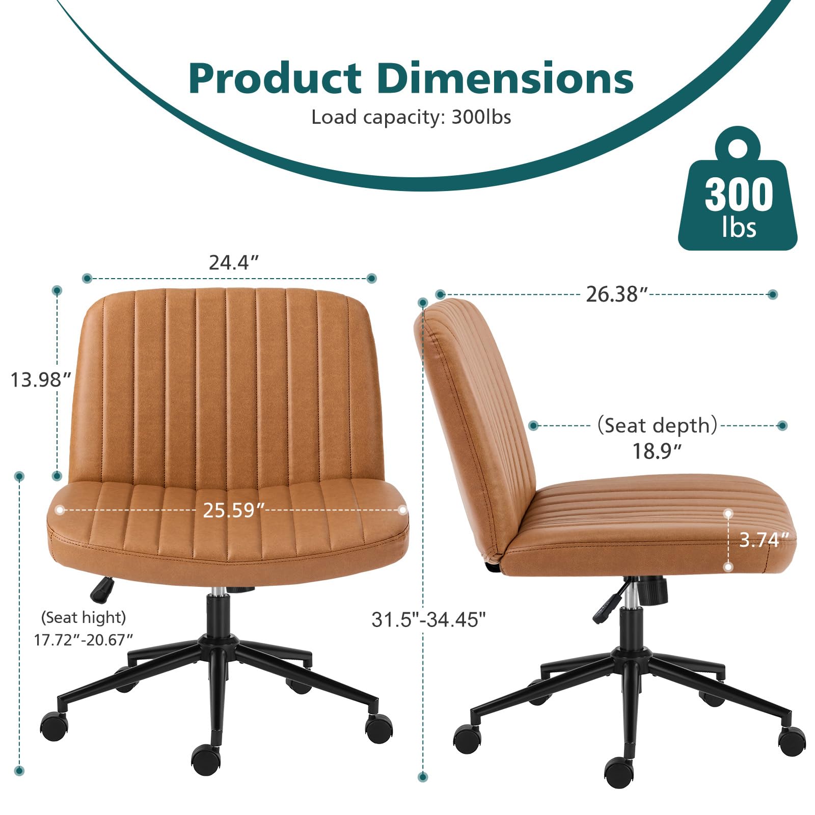 OLIXIS Criss Cross Chair suited for vanity spaces with wheels.