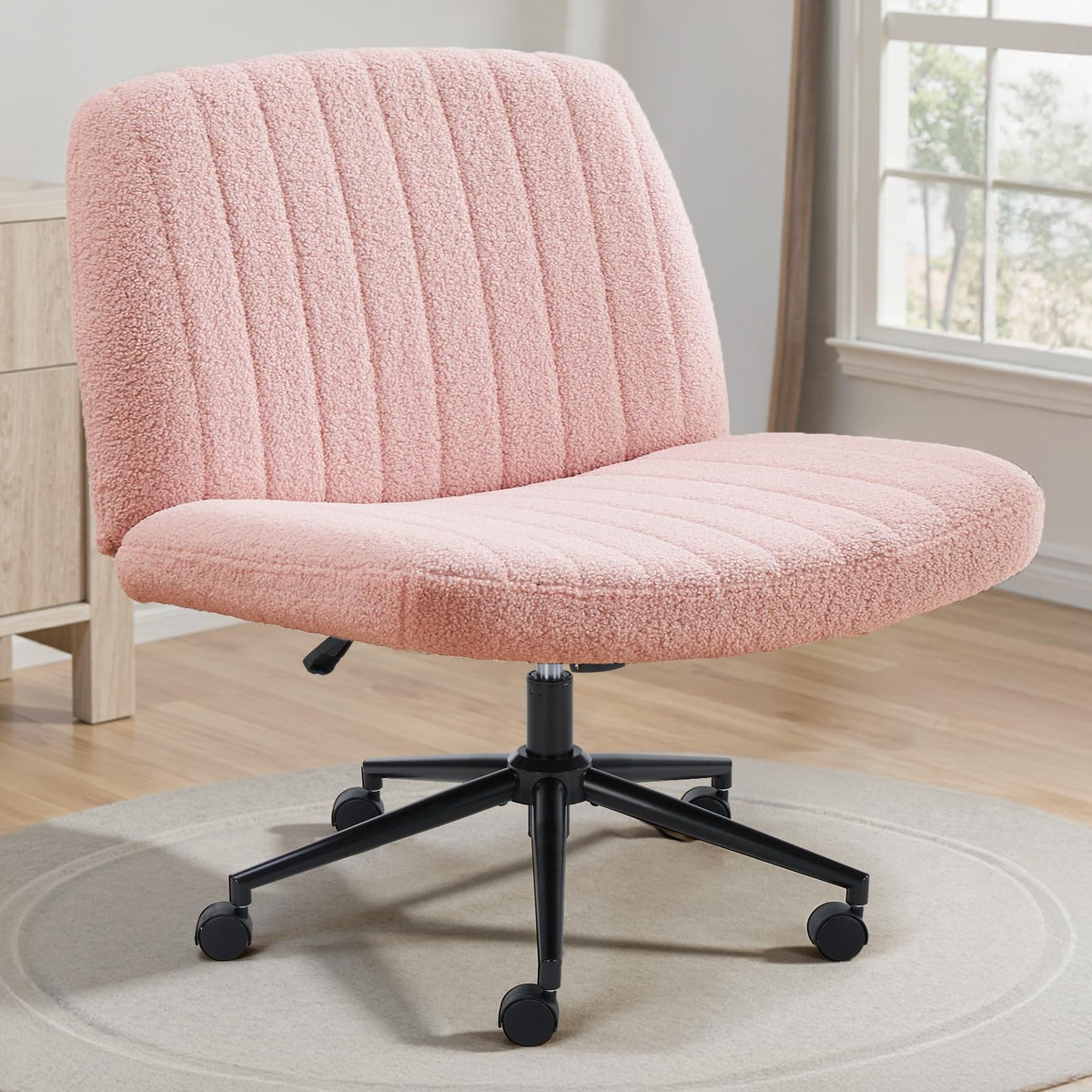 OLIXIS Criss Cross Chair with wheels on hard floors for easy mobility