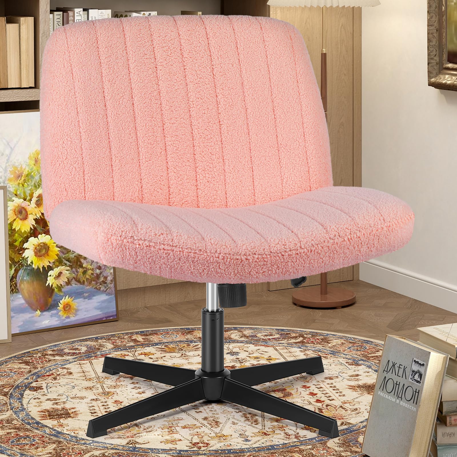 OLIXIS Criss Cross Chair with wide seat for comfortable home office seating.