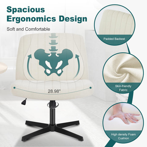 OLIXIS Criss Cross legged chair side view, height-adjustable, supports personalized seating