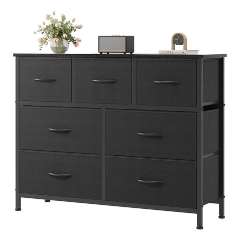 OLIXIS dresser front view with seven drawers for organized bedroom storage