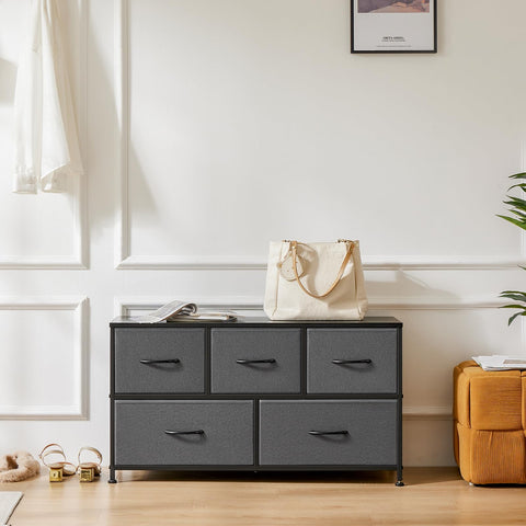 Adjustable feet on OLIXIS dresser adapt to uneven floors.