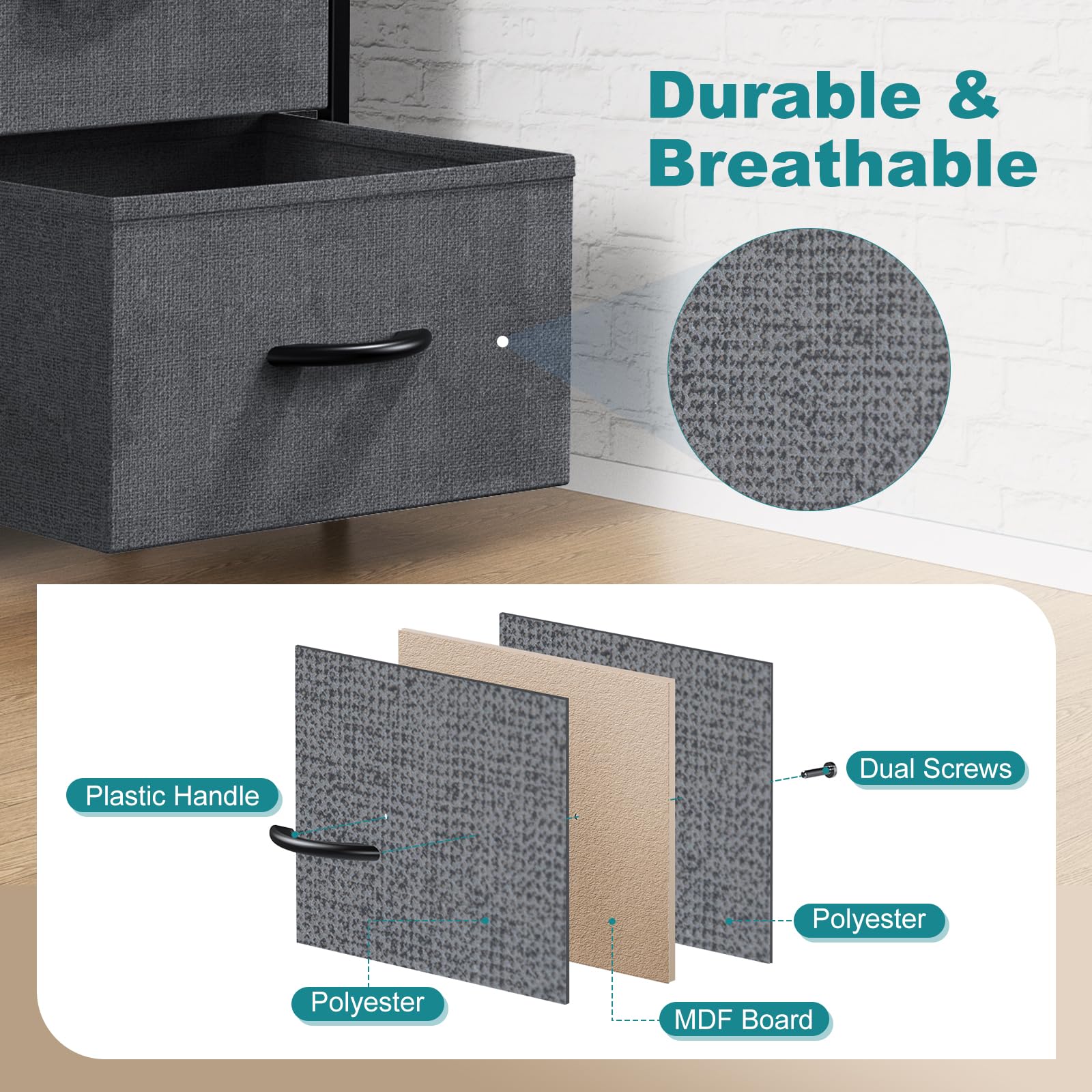 OLIXIS dresser with soft-pull handles for easy, smooth access to contents.