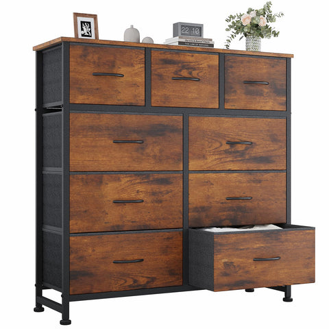 OLIXIS dresser with wooden top provides a sturdy surface for daily essentials