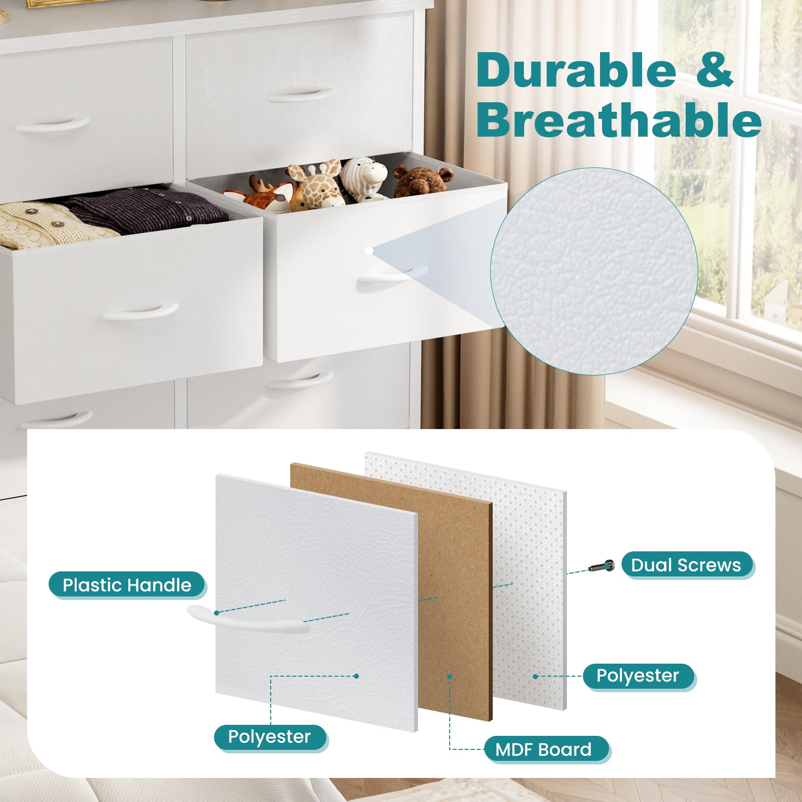 OLIXIS fabric drawers organization helps keep garments, accessories, and linens neatly accessible