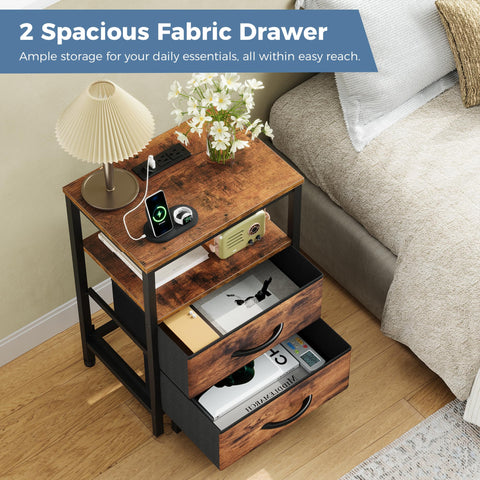 OLIXIS nightstand sturdy steel frame supports daily use