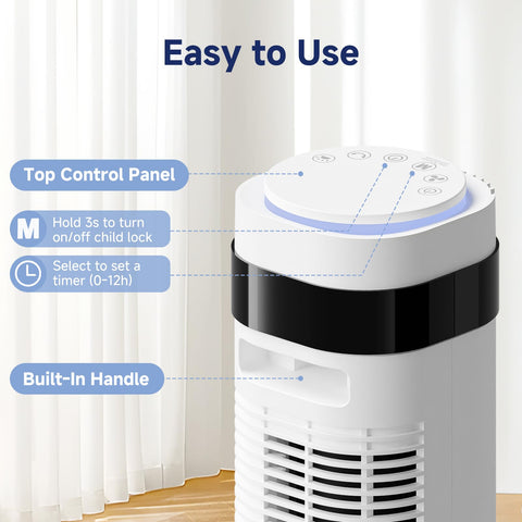 OLIXIS bladeless design offers safe, smooth airflow in living spaces