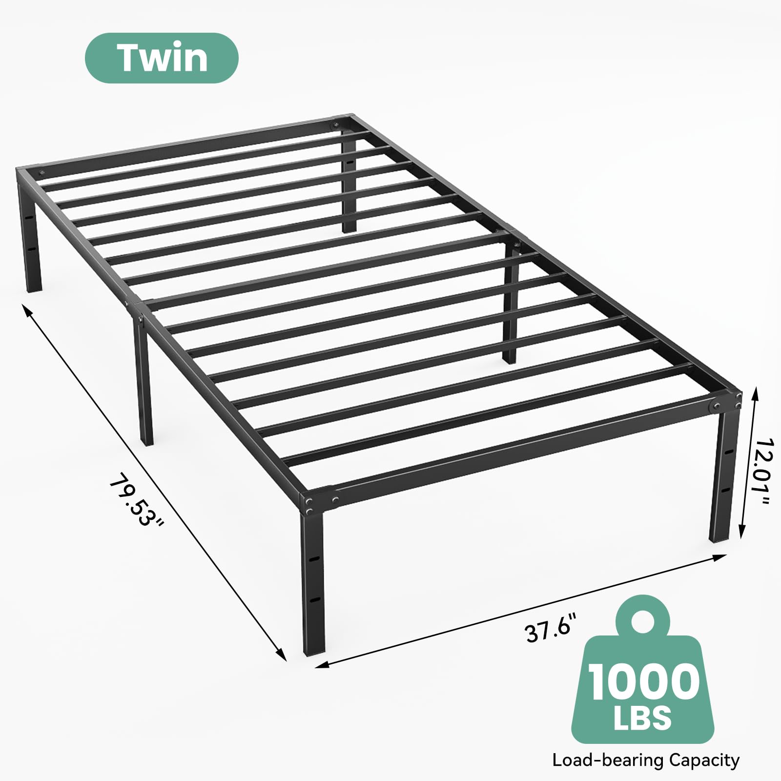 OLIXIS Twin Bed Frame easy assembly with included tools.