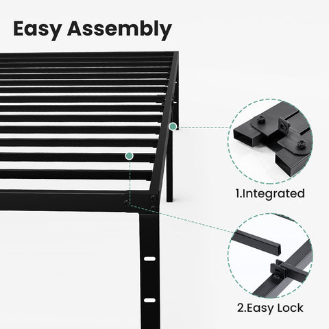OLIXIS Twin Bed Frame offers a quiet, noise-free sleeping base.