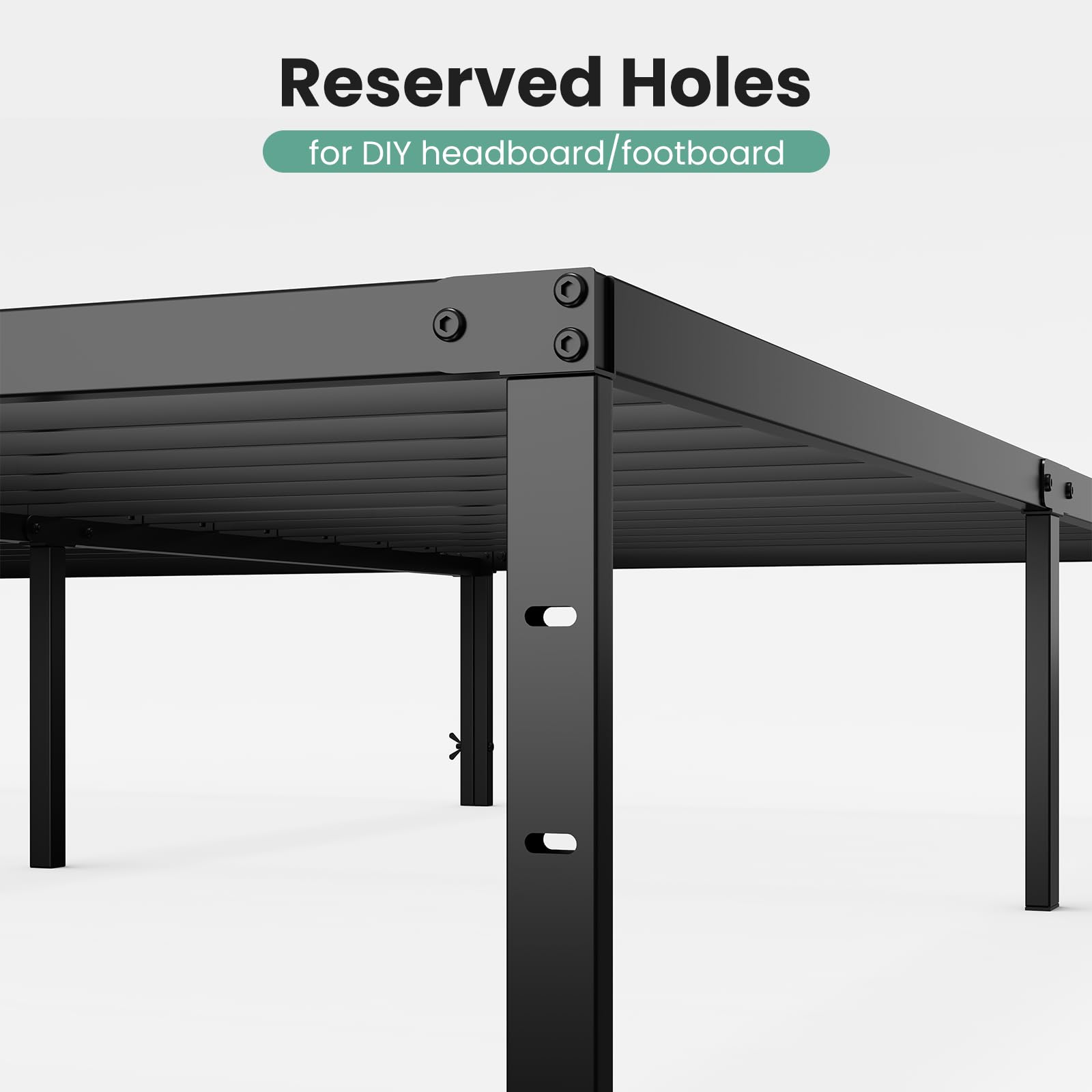 OLIXIS Twin Bed Frame under-bed storage keeps items organized.
