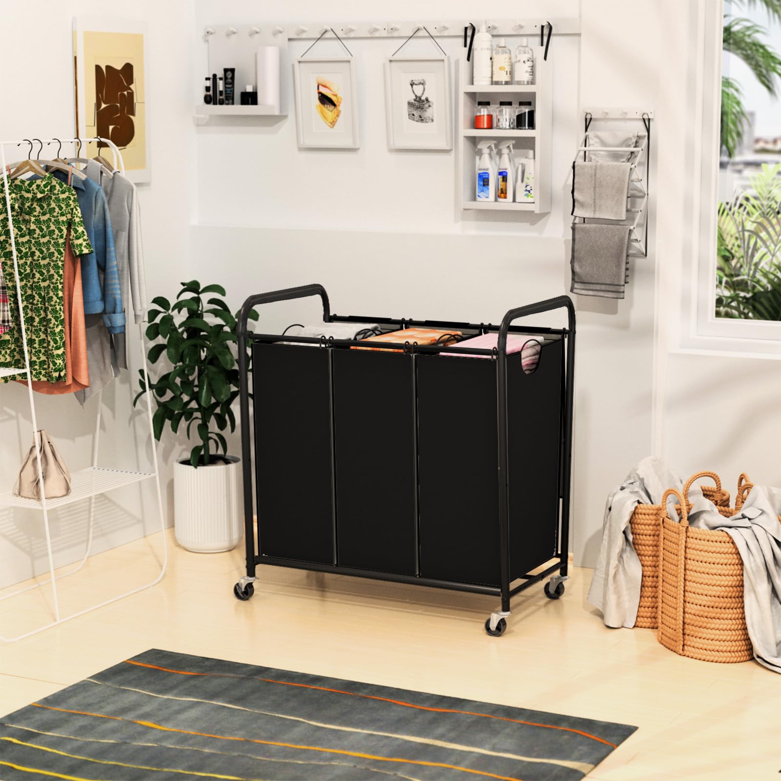 Olldide 180L sorter in use demonstrates tidy, space-saving laundry organization