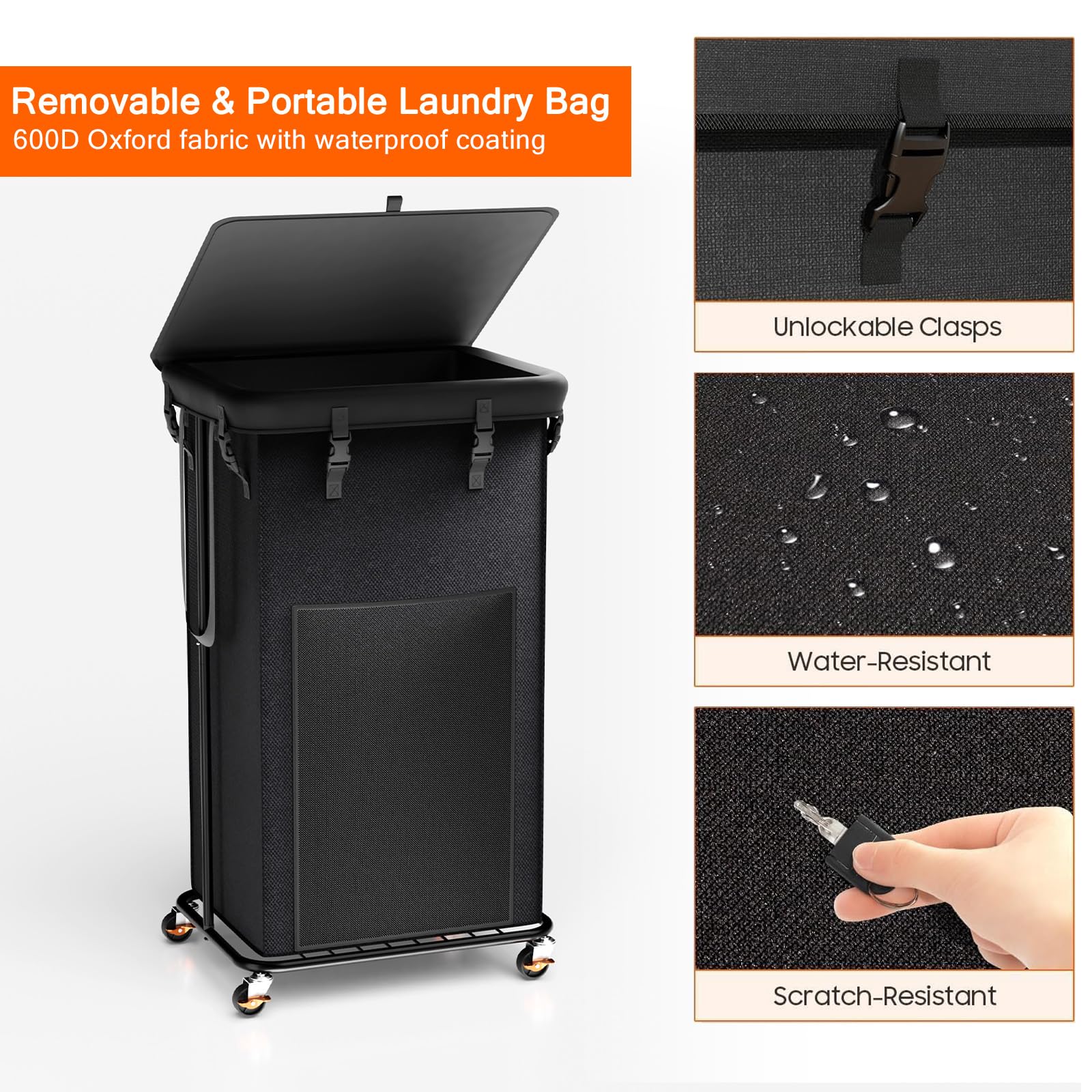 Olldide front mesh pocket for small items like socks and towels