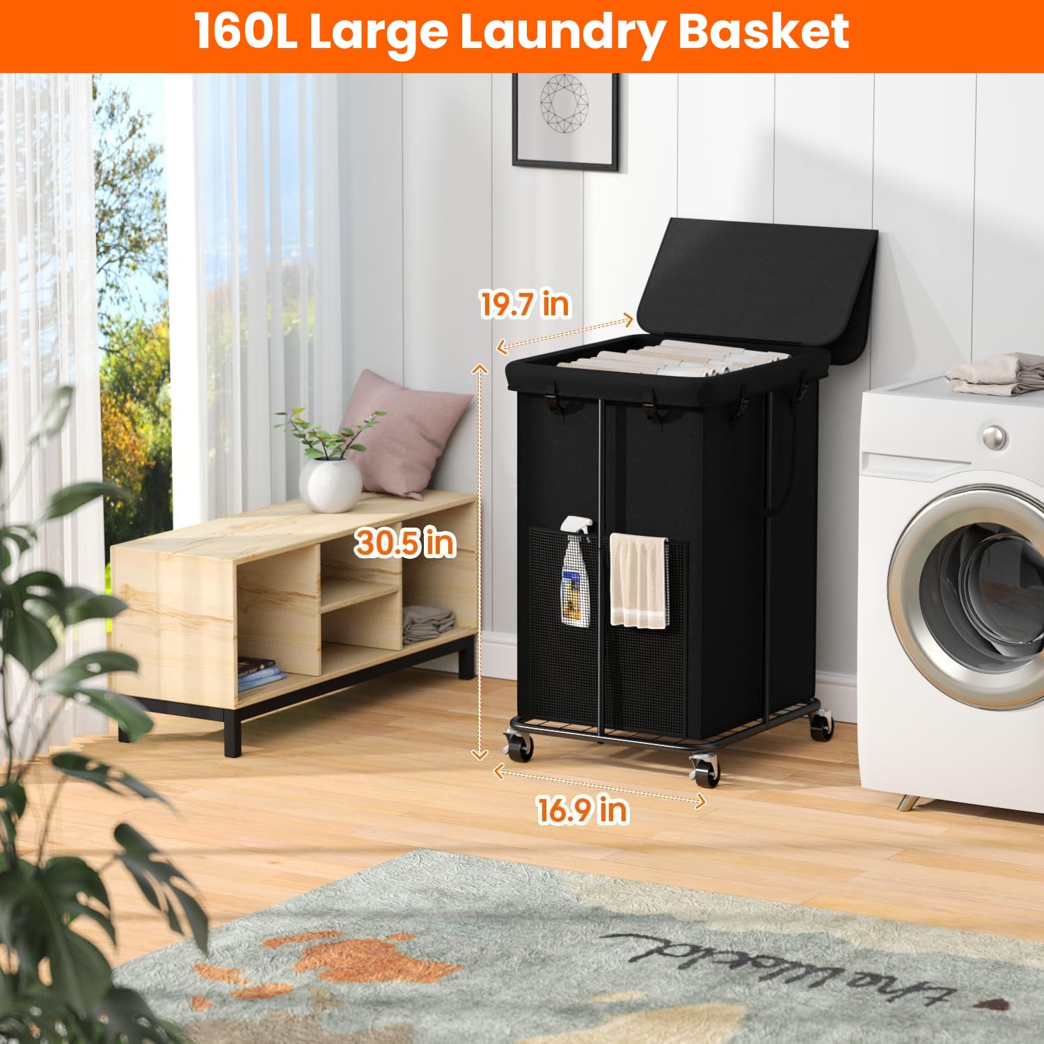 Olldide removable lid keeps clothes dust-free and tidy.