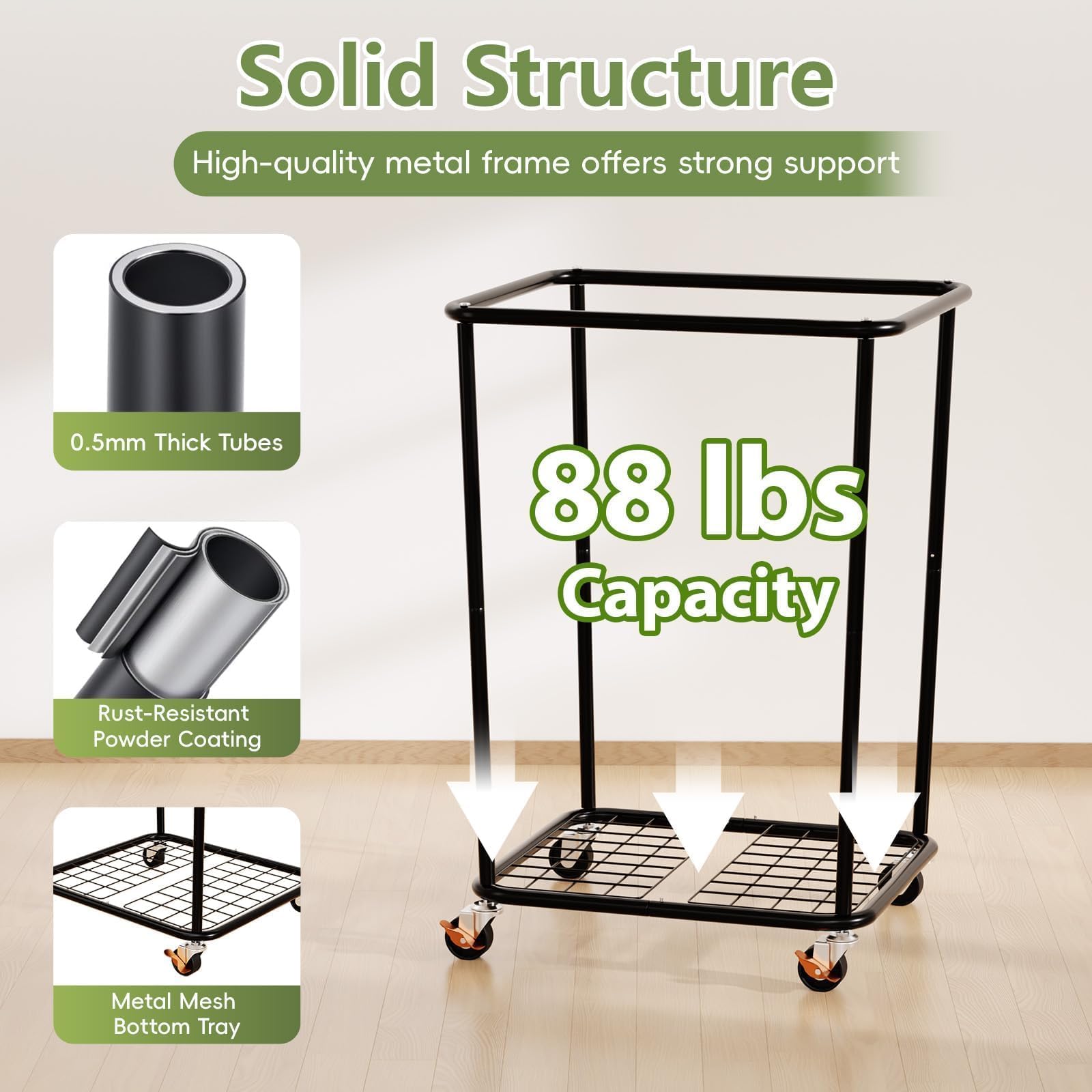 Olldide locked wheels prevent movement for secure placement