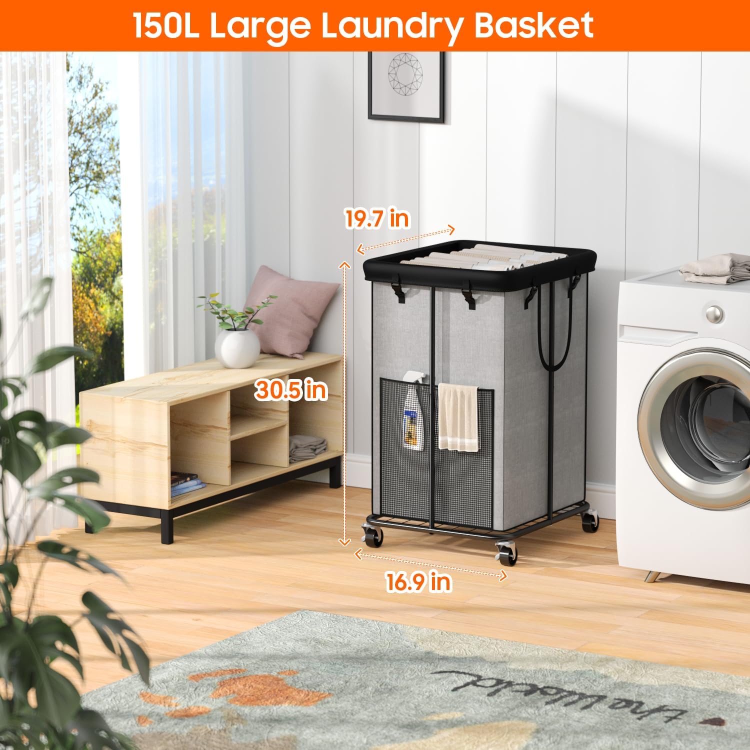 Olldide metal-frame rolling basket showing sturdy support for heavy loads