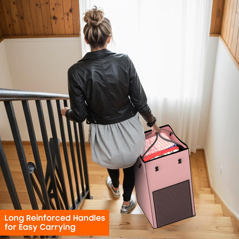 Pink finish adds a stylish touch to bedrooms or laundry spaces