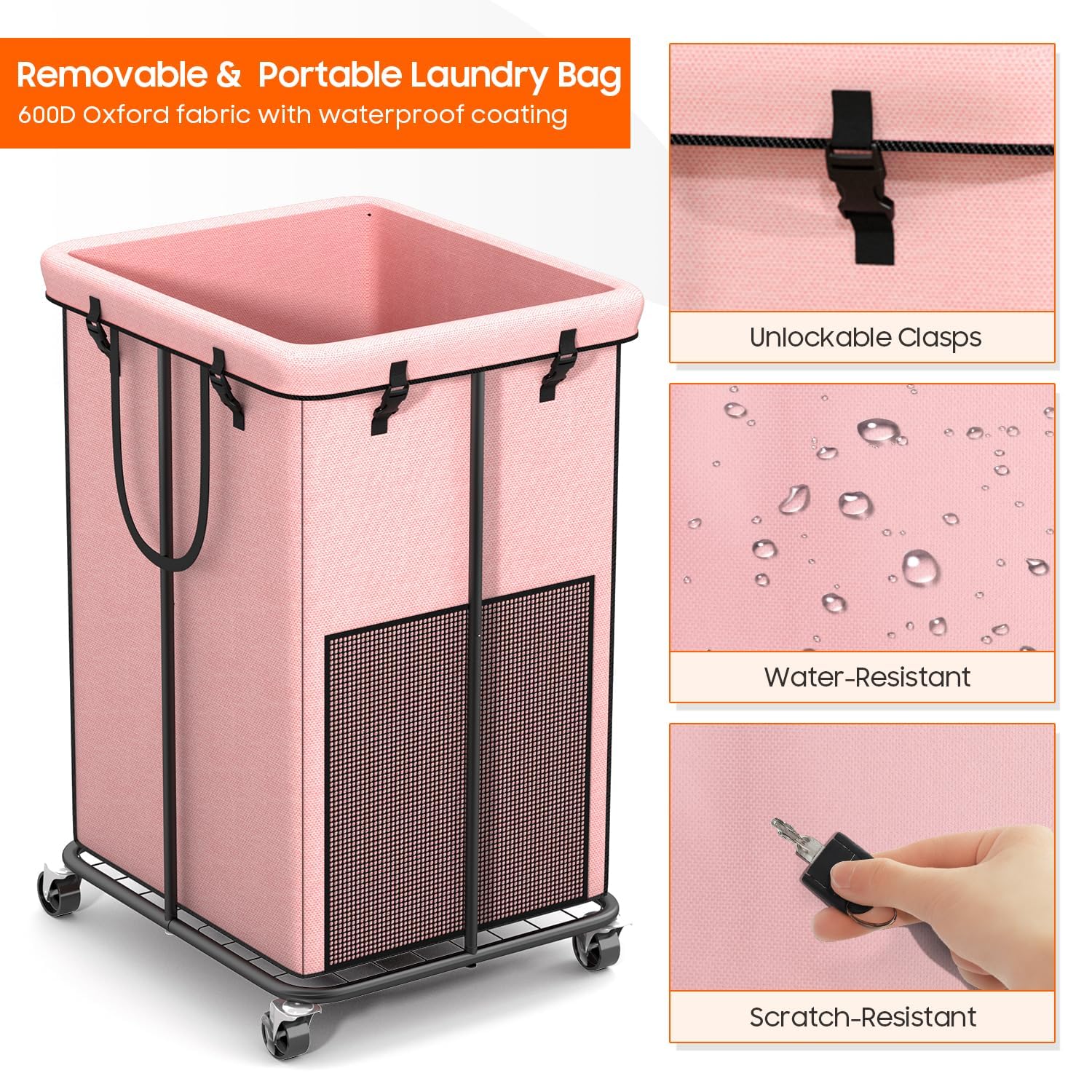 Roomy 150L capacity ideal for laundry, blankets, and more