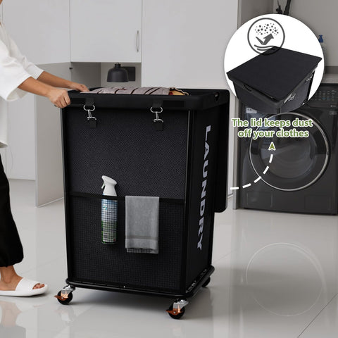Olldide large 150L capacity laundry hamper suitable for bulky loads