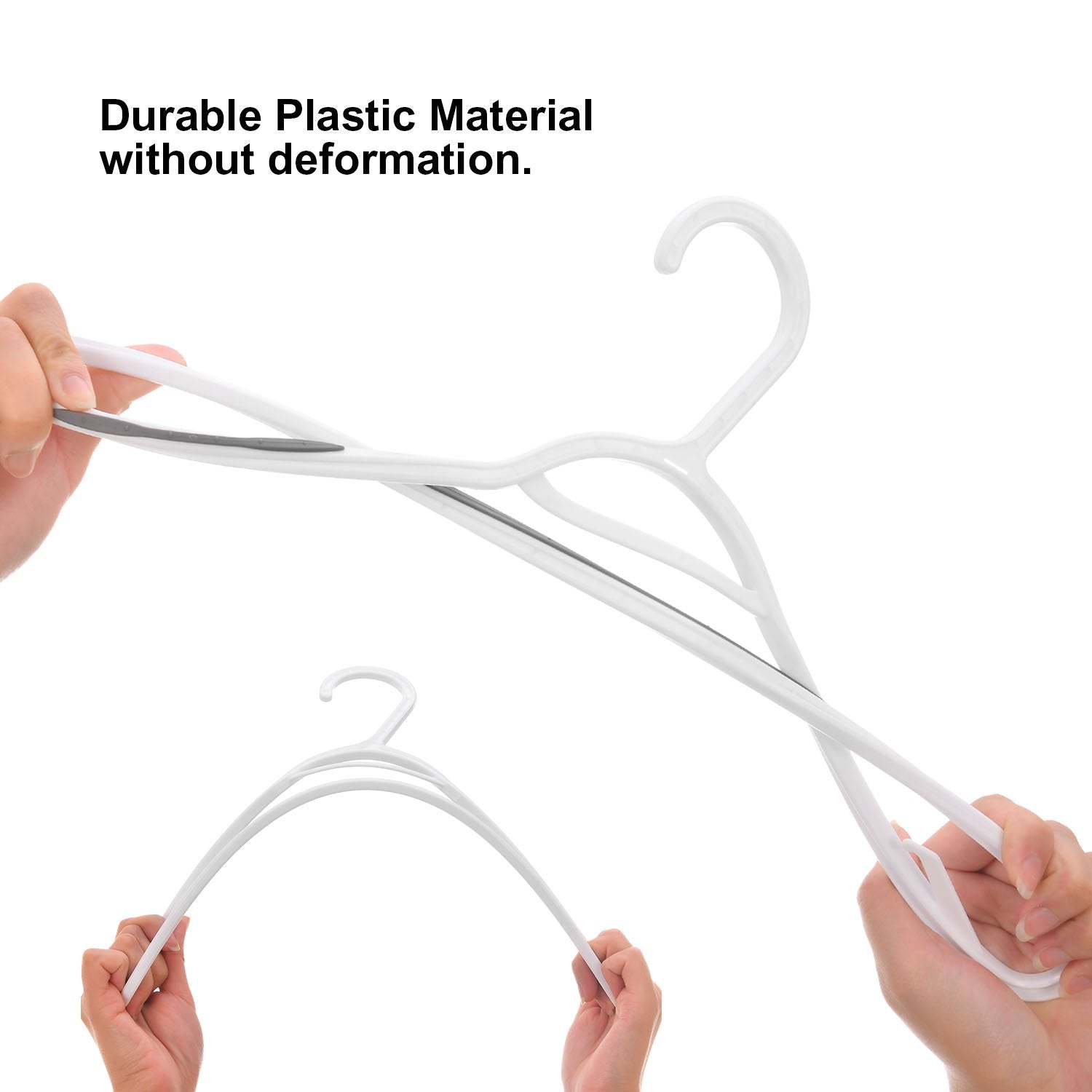 Ollieroo bendable grey hangers support up to 11 lbs per hanger.