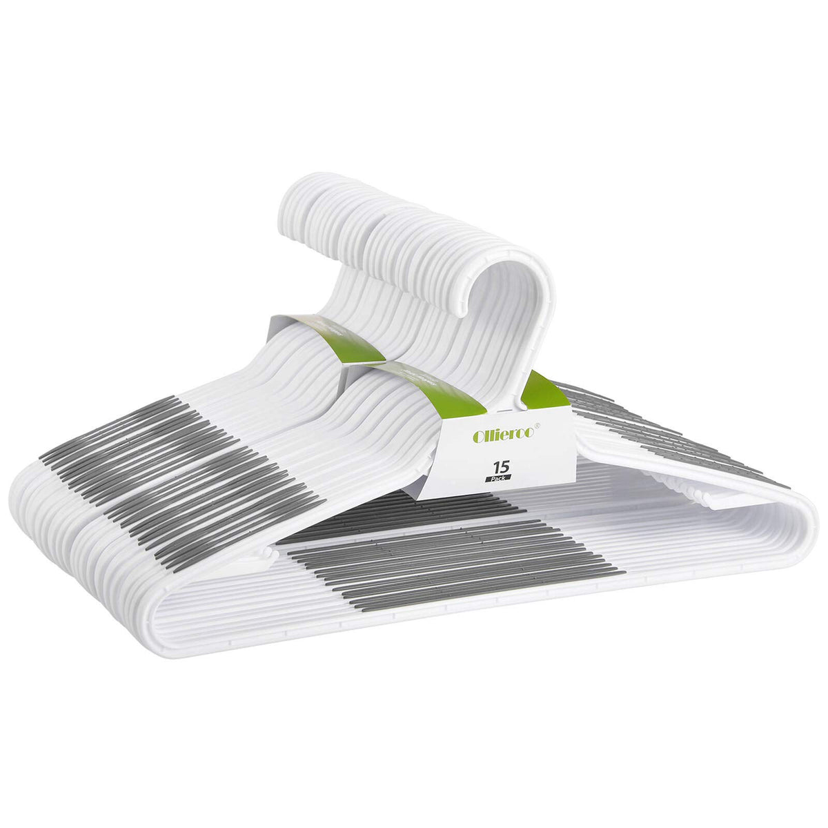 Ollieroo bendable grey hangers with non-slip shoulders grip delicate garments securely.