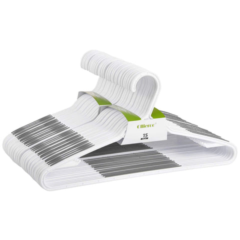 Ollieroo bendable grey hangers with non-slip shoulders grip delicate garments securely.