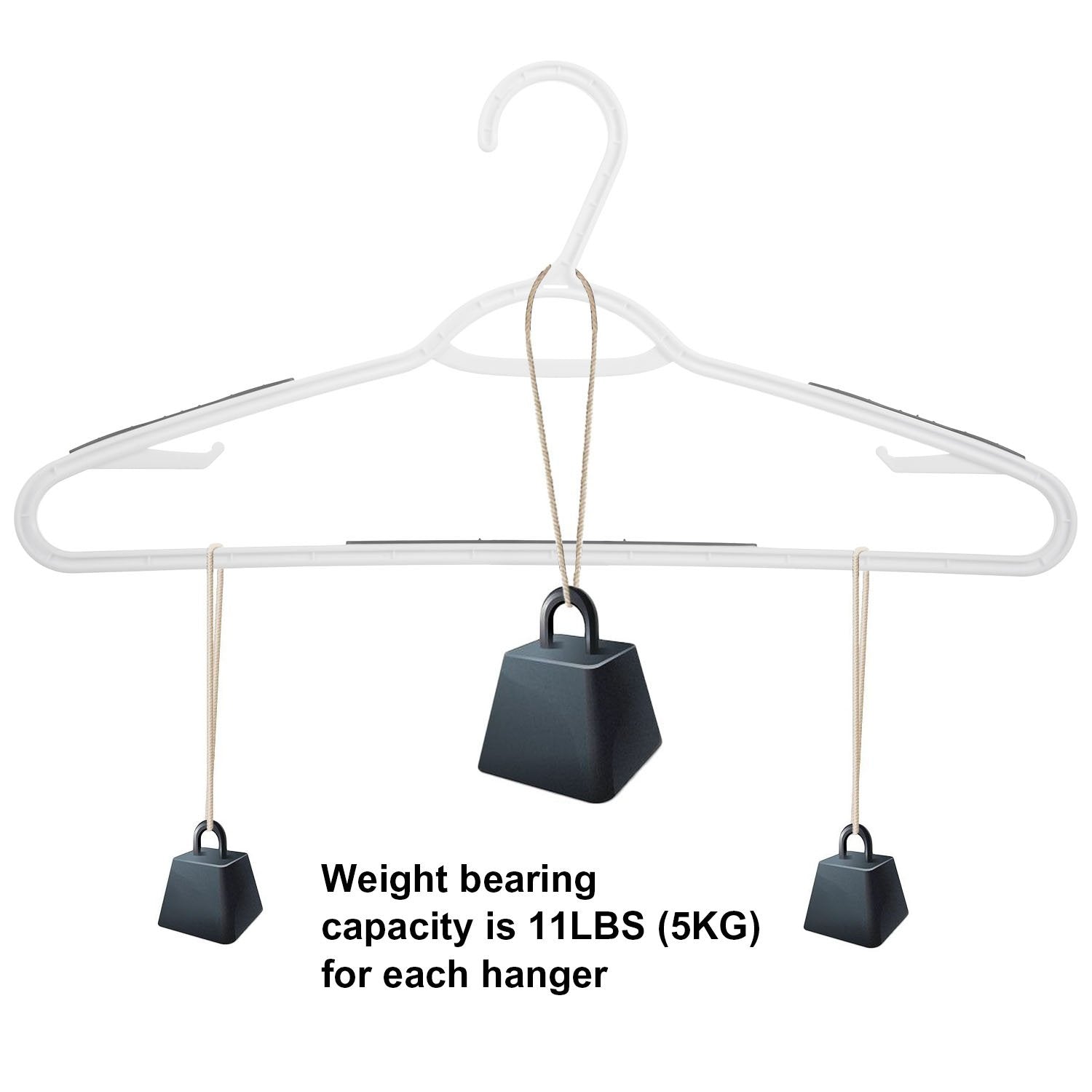 Ollieroo bendable grey hangers' slim profile saves closet space.